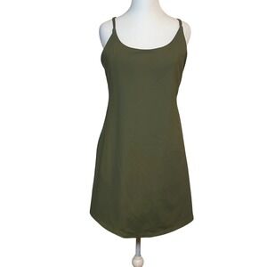 Halara Dress Crisscross Back Olive Green Athletic Workout Mini Size L Pockets‎